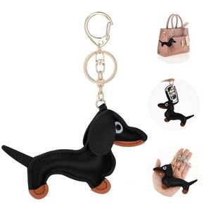 BRAND NEW Leather Dachshund Keychain